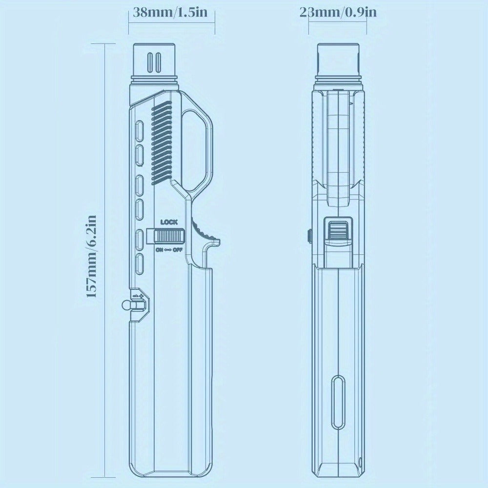 1300¡ã Outdoor Windproof Torch Lighter Blue Flame with Safety Lock & Non-Slip Grip - Refillable for Candles, BBQ, Fireplace & Camping | 2 Colors | Butane Not Included