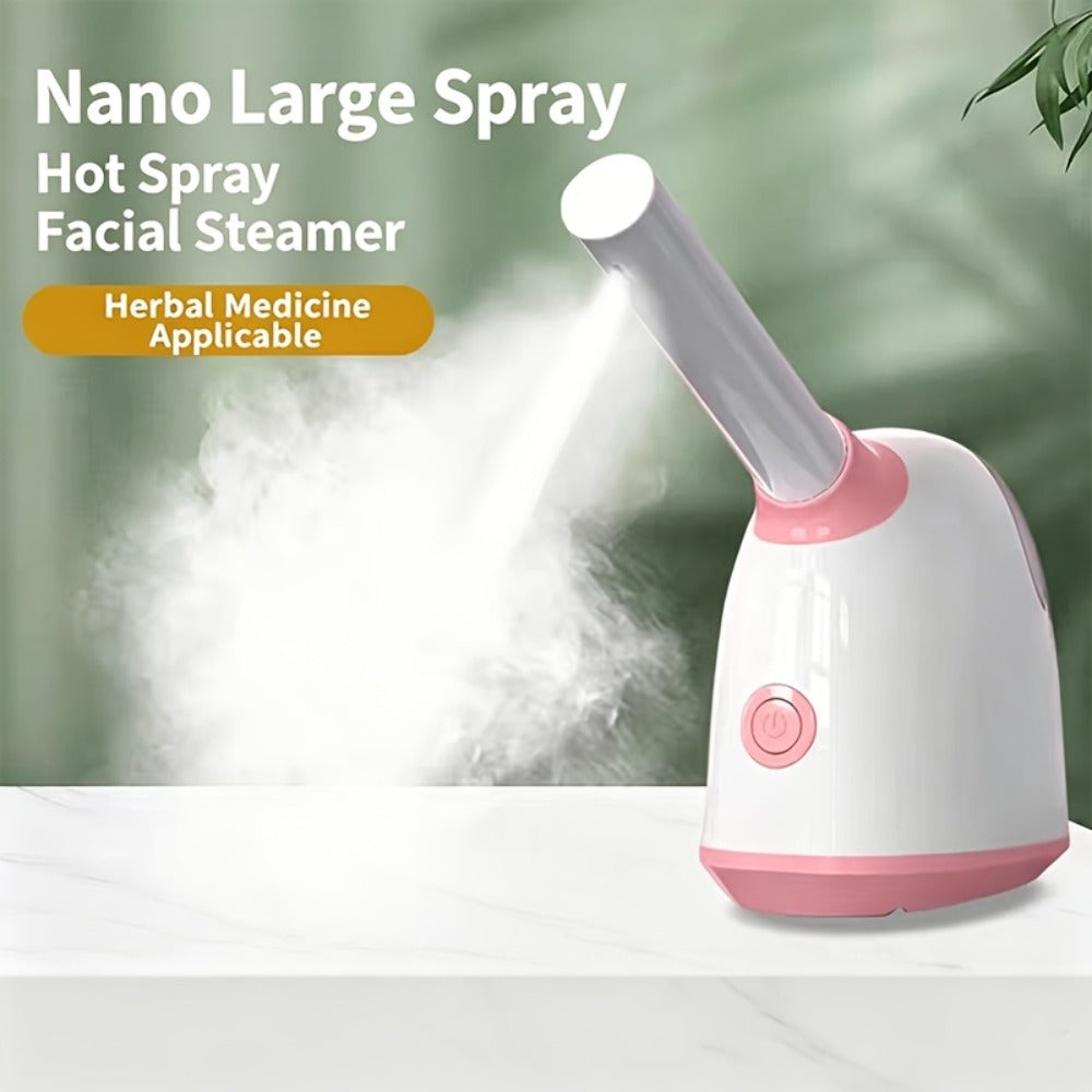 Facial Steamer Nano Ion Mist - Deep Pore Cleansing Home Spa Face Steamer with 360¡ã Rotatable Arm, Blackhead Remover, Portable & Salon-Grade Skin Hydration Beauty Tool