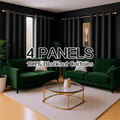 Blackout Curtains 4 Panels 100% Light Blocking Thermal Insulated Noise Reducing Grommet Window Curtains for Bedroom Living Room Balcony Multiple Sizes