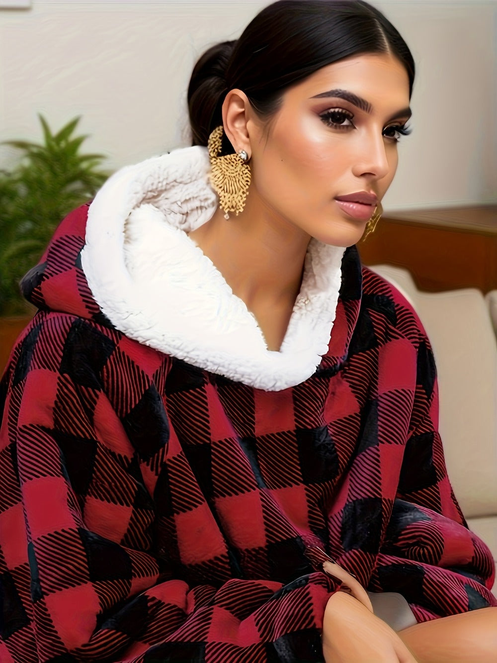 Wearable Blanket Hoodie ¨C Oversized Flannel Sweatshirt Blanket with Pockets for Women & Men, 450-500gsm Thick Warm Winter Cozy