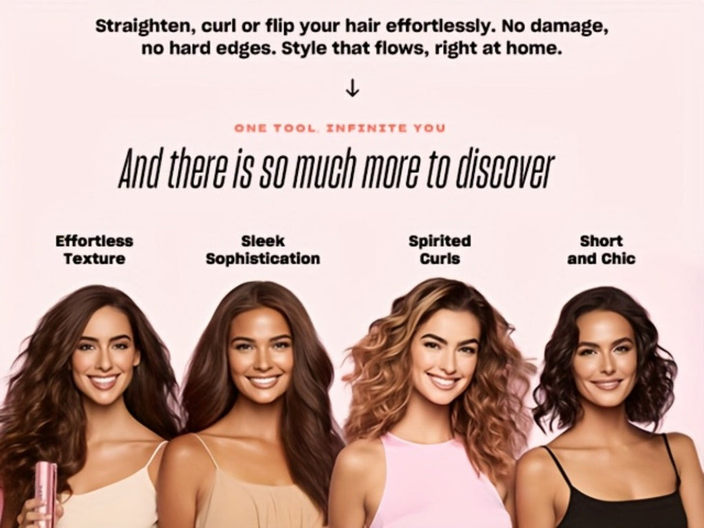 Hair Straightener Flat Iron 2-in-1 Curling Iron | 460¡ãF Professional Ceramic Plates | 15s Fast Heating | Temp Memory | UltraSmooth Anti-Frizz | Gift Set for Women Girls