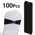 Chair Sashes for Wedding 100pcs Stretch Spandex Elastic Chair Sash Bands with Buckle for Dining Chairs Banquet Party Event Decor - Bulk Set Multiple Colors