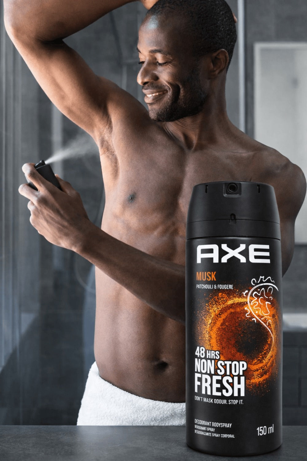 AXE Body Spray Musk 3 Pack 5oz Men Deodorant Long Lasting Odor Protection Masculine Fragrance for Work Gym Travel Daily Use