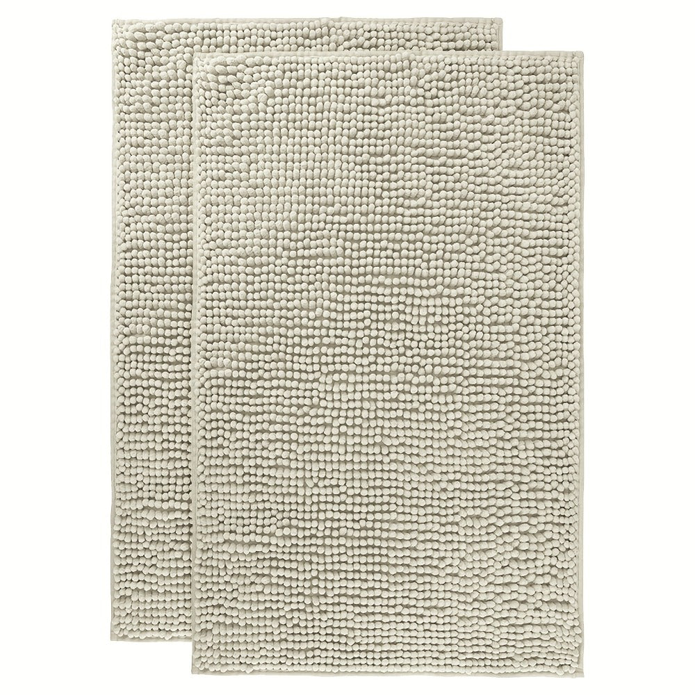 Chenille Bath Rug Extra Thick Soft Absorbent Non-Slip Bathroom Mat Machine Washable, Multiple Sizes & Colors