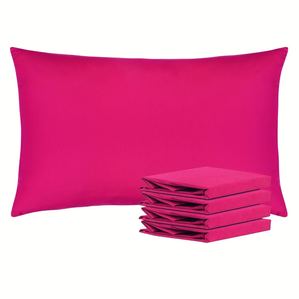 Pillowcases 4 Pack Queen 20x30 ¨C Brushed Microfiber Soft Wrinkle-Free Fade-Resistant Envelope Closure Solid Color 32 Colors