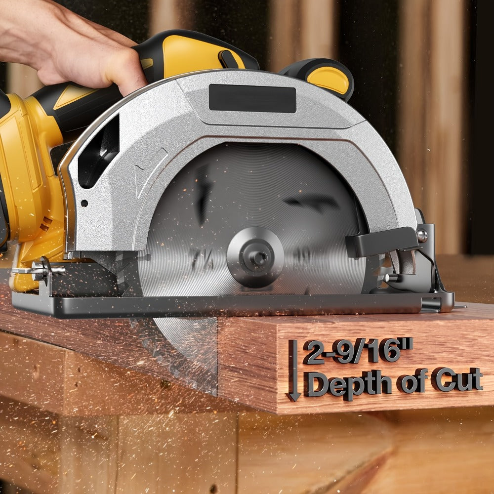 Brushless Cordless Circular Saw for Dewalt 20V MAX Battery - 7-1/4 Inch 0-50¡ã Bevel Cut Electric Saw with Saw Blades Included