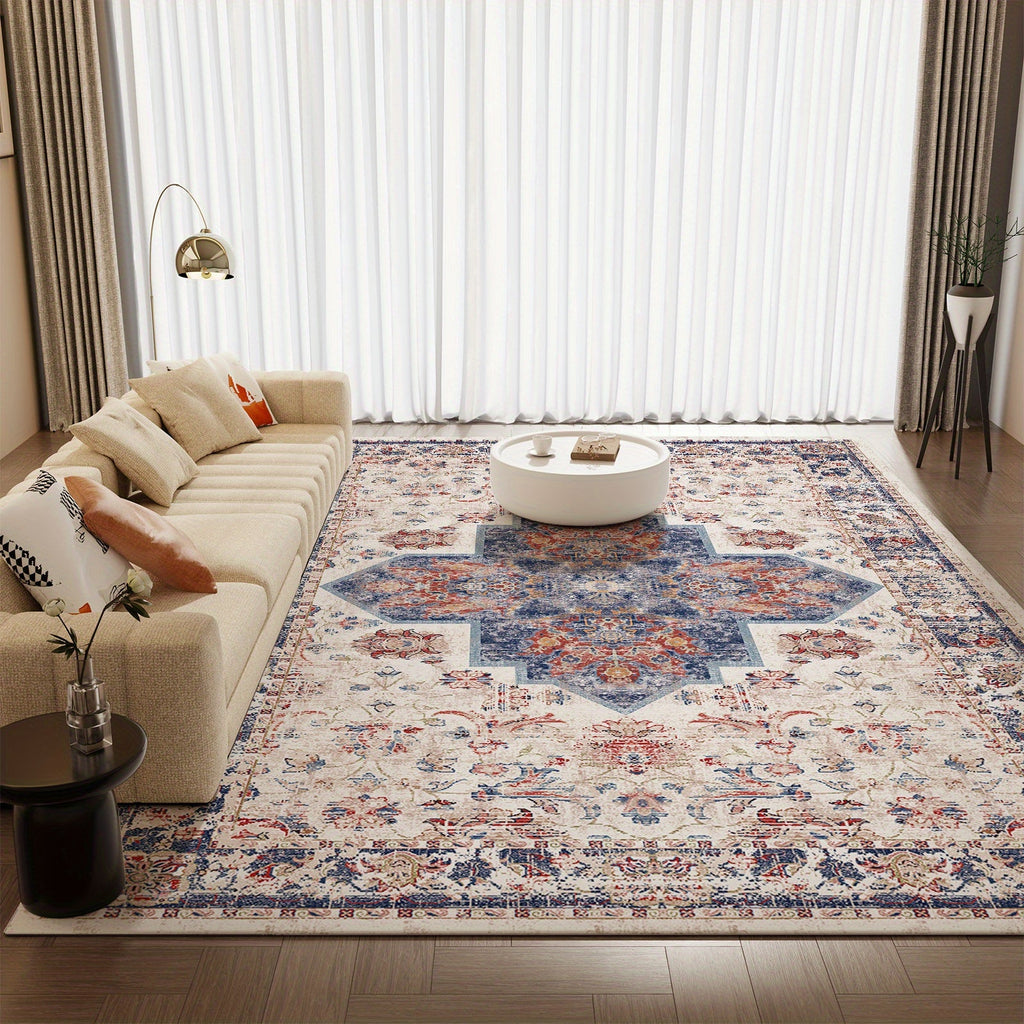 Tie-Dye Area Rug Retro Vintage Style Machine Washable Soft Floor Mat - Durable Indoor Outdoor Rug for Living Room Bedroom Kitchen, Colorful Boho Tie Dye Pattern Cozy Home Decor 5x7 8x10 9x12ft