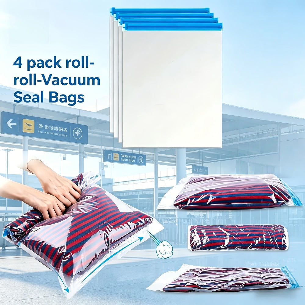 Vacuum Storage Bags with Air Pump, 20-21 Pack Reusable Compression Bags for Clothes, Quilts & Blankets ¡ª 4 Sizes Space-Saving Storage for Travel, Moving & Organizing | Transparent