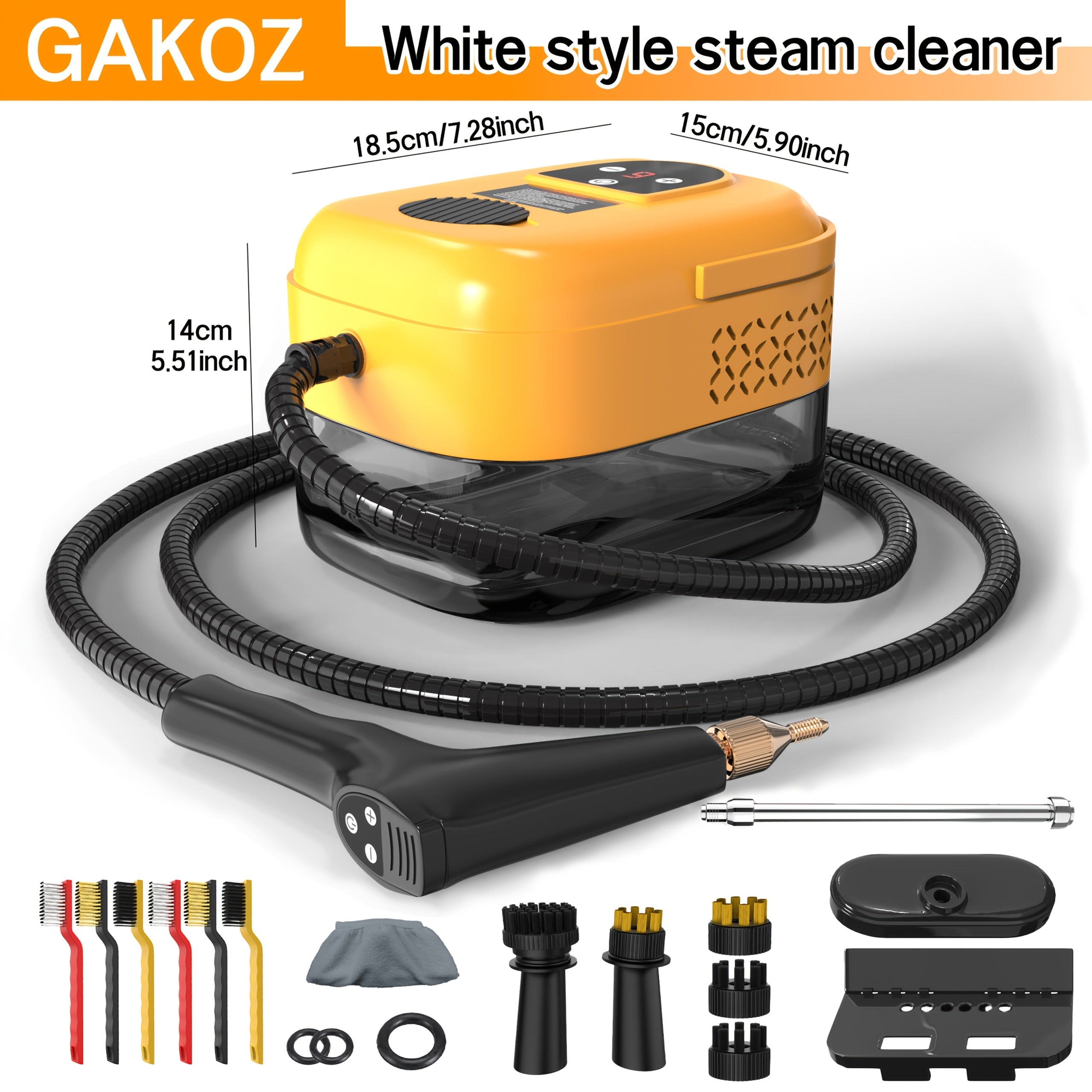 Handheld Steam Cleaner High Pressure 9-Gear Adjustment & LCD Display, 1200ml Water Tank, Portable High-Temp Steamer for Kitchen Carpet Sofa Grout Tile