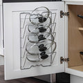Pot Lid Organizer Wall Mounted Metal Rack | Multi-Level Hanging Pot and Lid Holder for Kitchen Storage | Space Saving Cabinet Door or Wall Mount Cookware Organizer for Home & Restaurant