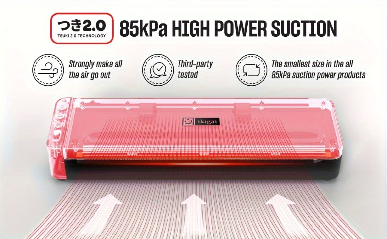 Vacuum Sealer Machine 80kPa Powerful Suction Automatic Food Sealer 125W Dry Wet Modes Stainless Steel Easy Clean Food Preservation System for Home Kitchen