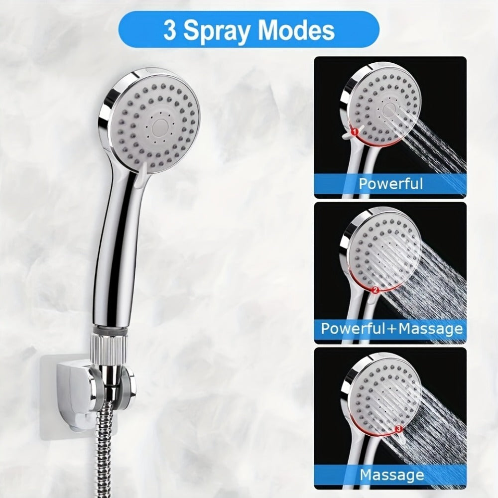 High Pressure Rainfall Handheld Shower Head Combo, 11-Inch Extension Arm, 9 Settings, 180¡ã Adjustable, Anti-Leak with Holder, Chrome & Matte Black, 8/10/12 Inch