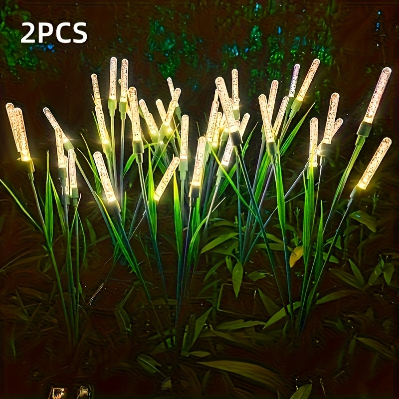 Solar Reed Lights Outdoor Garden Stake Lights LED IP54 Waterproof Rechargeable Lithium Battery Pond Terrace Patio Decor Warm White Colorful 1pc 2pcs