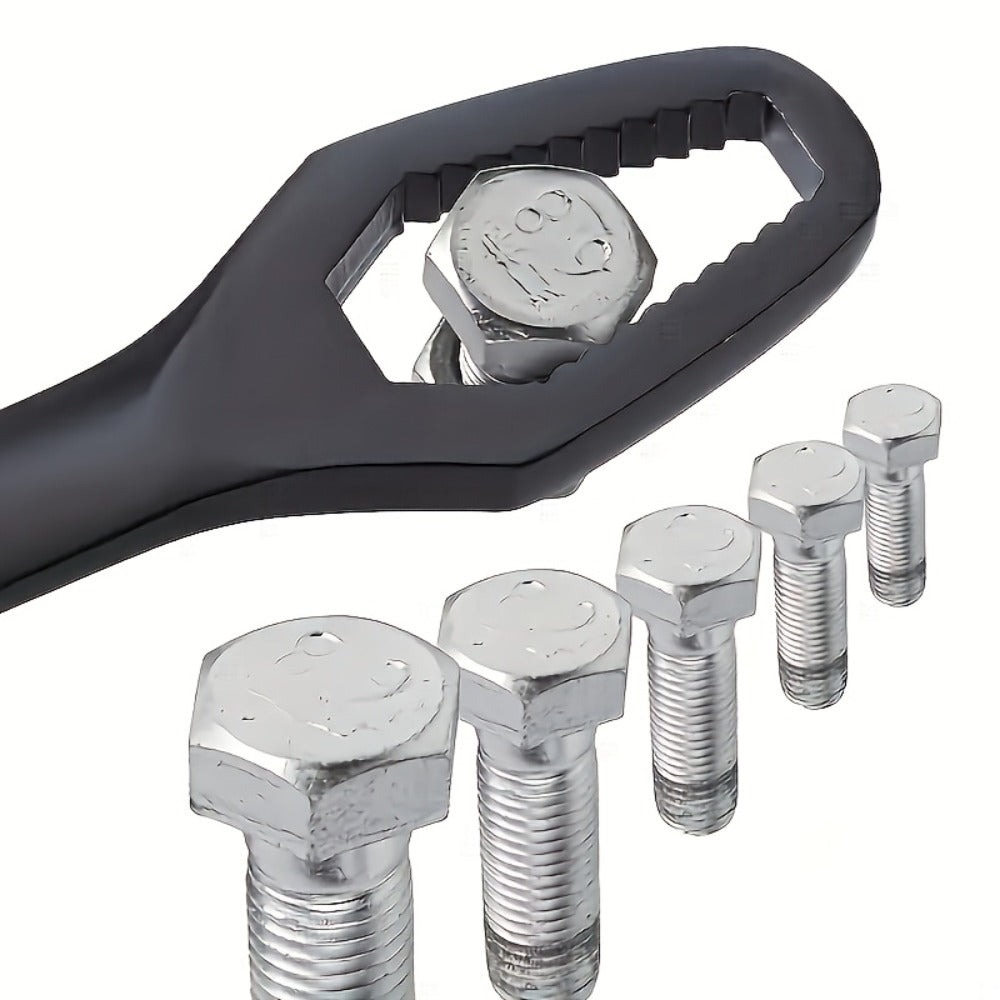 Torx Wrench Set 2pcs Adjustable Self-Tightening Dual End Carbon Steel Portable Handle Multi-Functional Universal Wrench for Car Repair Automotive Bike Motorcycle Home DIY Random Color