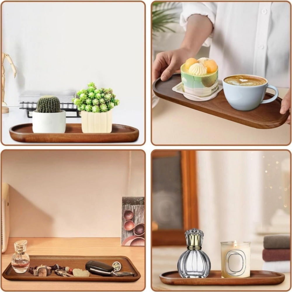Wood Serving Tray Set ¨C Oval Wooden Charcuterie Boards & Serving Platters for Cheese, Snacks, Bread, Fruit & Appetizers ¨C Party, Buffet, Barbecue & Kitchen Decor