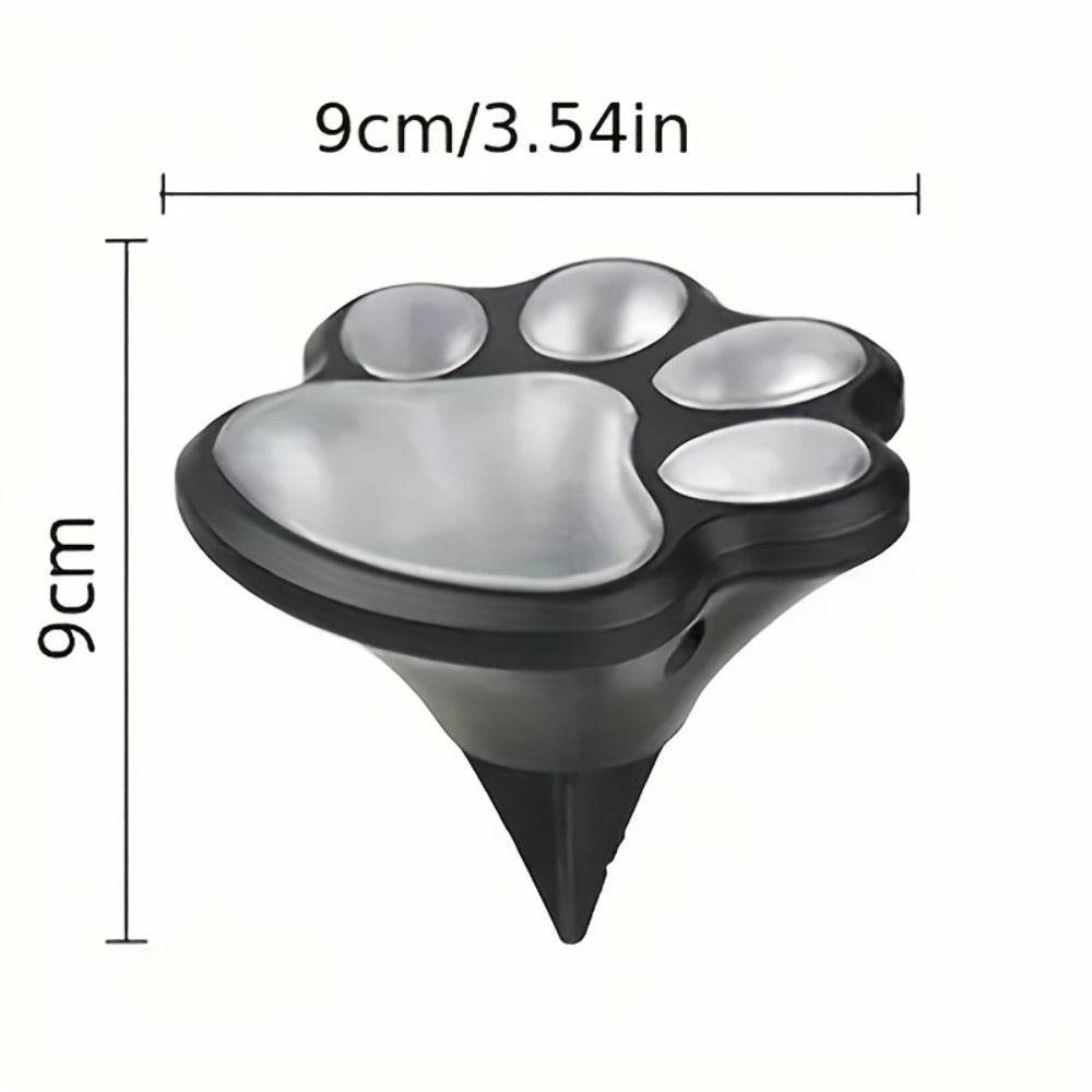 Solar Paw Print Garden Lights 2-Pack, LED Outdoor Path Lights IPX4 Waterproof, Lawn Terrace Yard Decor for Wedding Party Christmas Valentine