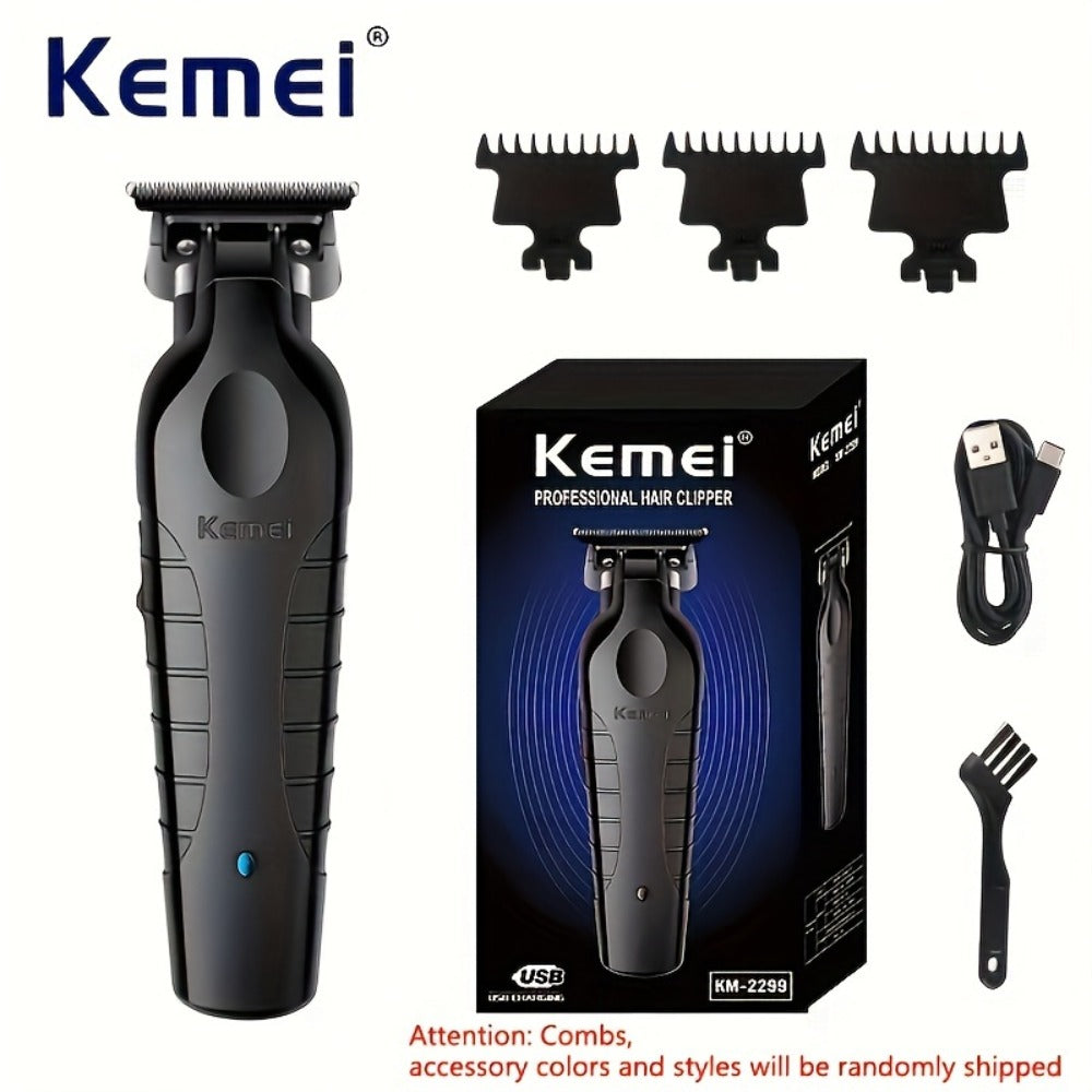 USB Rechargeable Hair Clipper KM-2299 Professional Electric Hair Trimmer Oil Head Fade Carving Clipper for Men Barber Salon