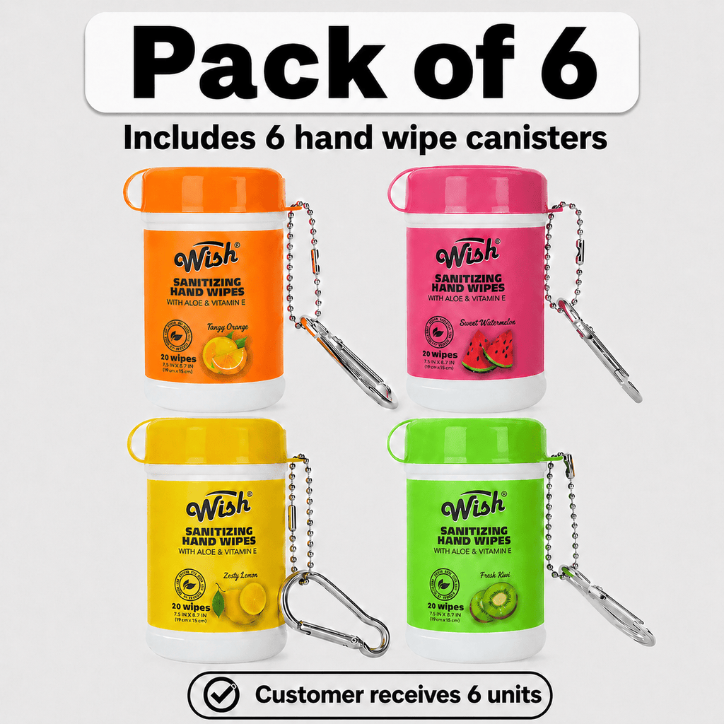 Disposable Hand Wipes Assorted Packs - Portable Travel Size Hand Cleaning Wipes for Everyday Use | Compact Scented Wipes for Purse, Bag, Office, Home & Outdoor | Available in 1, 2, 3, 4, 6 & 8 Packs