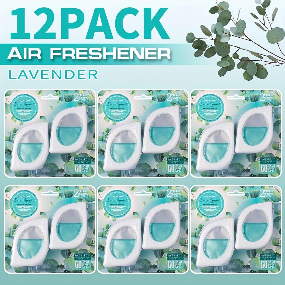 Air Freshener Odor Eliminator for Home Closet Bathroom Pets Small Space 0.25oz Up to 30 Days 6 Scents Eucalyptus Lavender Hawaiian Peach Black Ice Linens Sky 2 6 or 12 Pack