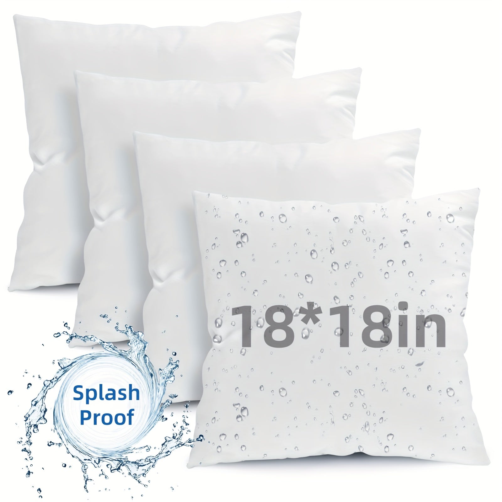 Outdoor Pillow Inserts 4/6 Pack ¨C Soft Microfiber Fill, Waterproof & Fluffy Throw Pillow Inserts for Sofa Bed Couch, 12x20 18x18 20x20 Inch