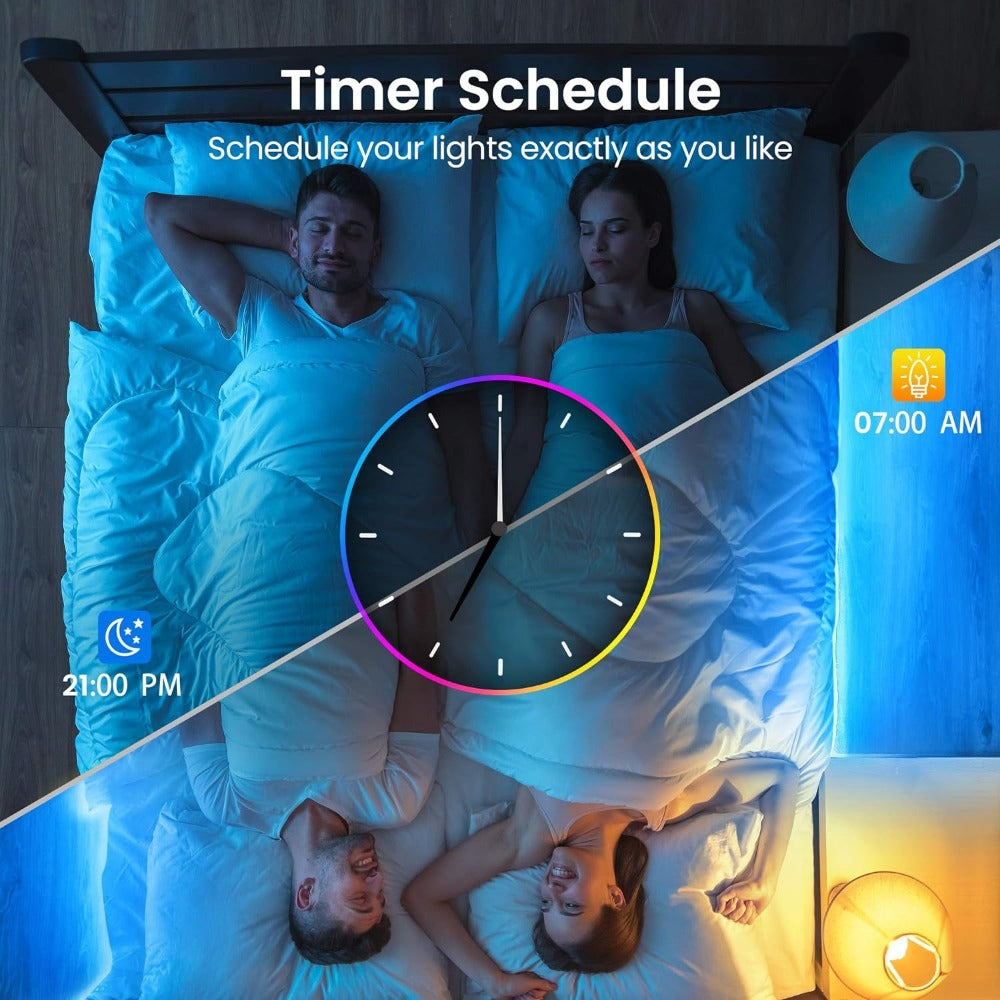 Color Changing LED Strip Lights RGB Music Sync App Remote Control 16 Million Colors Dimmable Timer DIY Smart Light Strip for Bedroom Living Room Party Holiday Christmas Decor 25ft 50ft 100ft 200ft 260ft