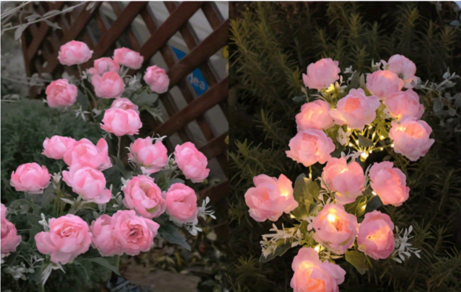 Solar Peony Flower Light 2PCS IP65 Waterproof - 84 LED Artificial Blooms 14 Fancy Lights Solar Powered Outdoor Garden Stake Lights for Lawn Yard Patio Holiday Decor Mother's Day Gift - 4 Colors
