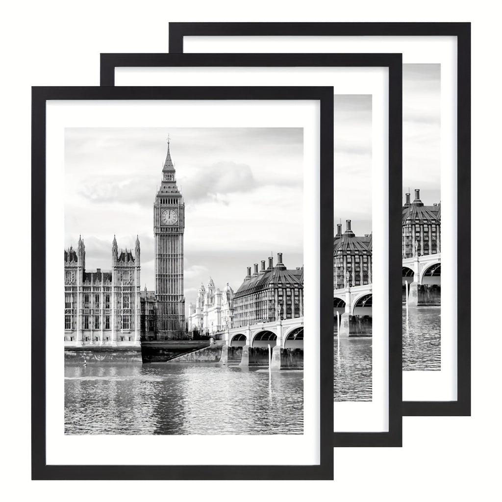Wall Photo Frames Set of 3 ¨C 12x16 Inch Picture Frames for Wall Display, Multiple Colors, Hallway & Living Room Decor, Gift-Ready