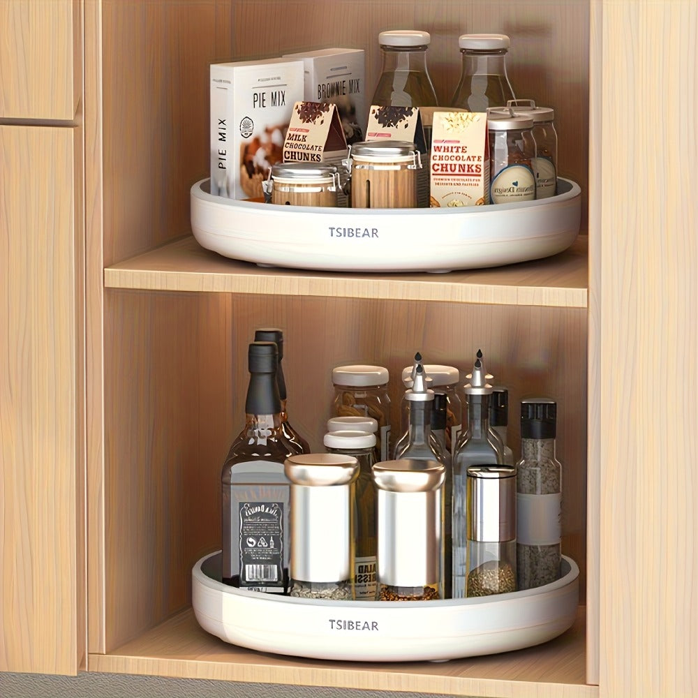 360¡ã Rotating Kitchen Organizer ¨C Multi-Functional Countertop Spice Rack & Cabinet Storage Rack for Cooking Oils, Spice Jars & Pantry Essentials, Space-Saving Turntable Lazy Susan