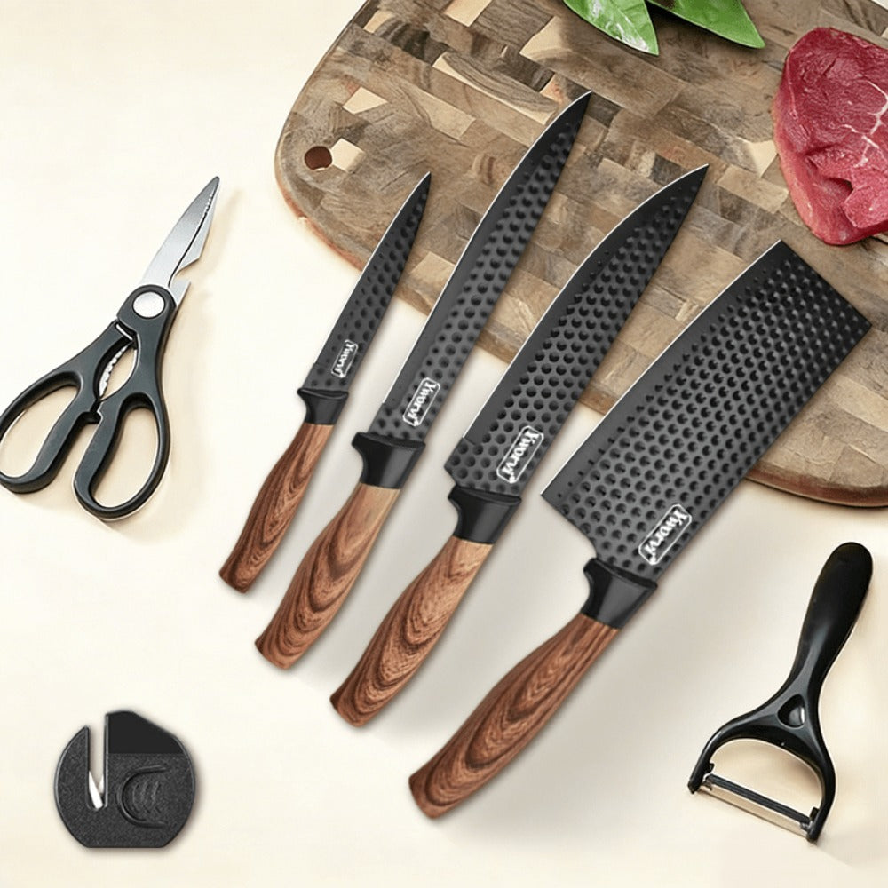 Kitchen Knife Set with Sharpener & Poultry Shears | Stainless Steel Chef Knives, Non-Slip Ergonomic Handle, Dishwasher Safe, Professional Cooking Utensils, 3-Piece or 7-Piece