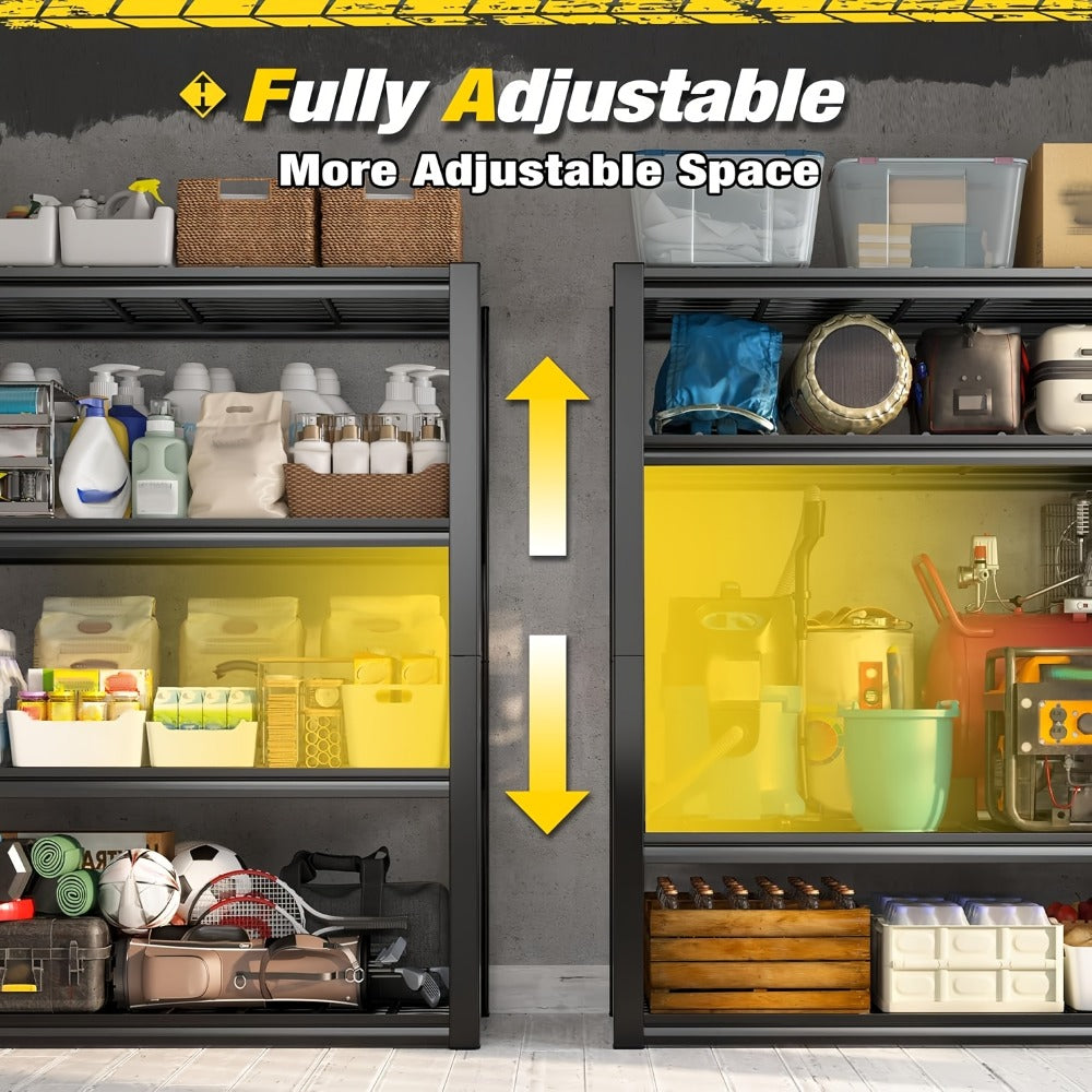2500LBS Garage Storage Shelves Adjustable Metal Shelving 72¡± ¨C Upgrade Double Layer Column Commercial Grade Utility Rack | 5-Tier Steel Shelf for Warehouse, Basement, Kitchen & Pantry | 35.5¡±W ¡Á 16¡±D ¡Á 72¡±H Black