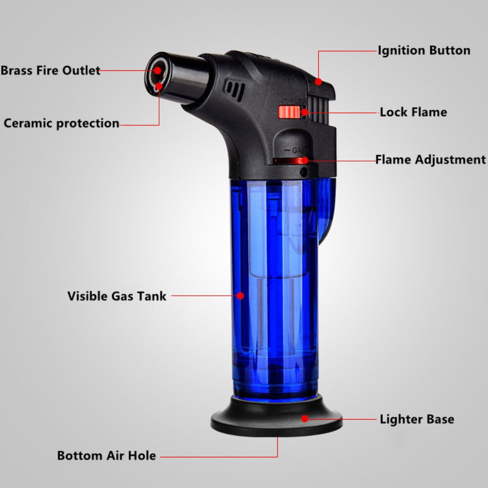 Butane Torch Lighter 6pcs Big Jet Flame Refillable & Adjustable Mini Blow Torch - Gift Box Set for Camping, Grill, BBQ, Culinary, Soldering & Welding | Butane Not Included