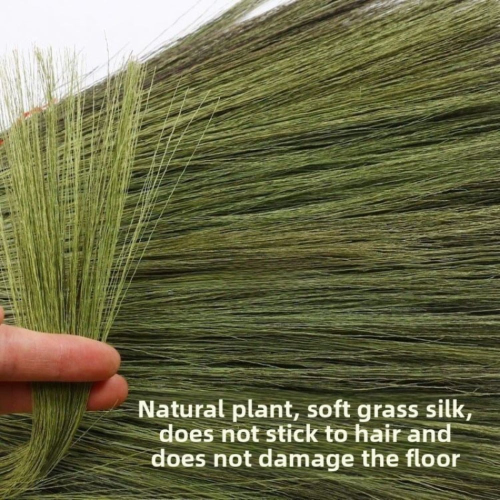 Natural Miscanthus Broom Handmade Thai Style Extra Long Heavy Duty Home Cleaning Broom Asian Grass Soft Bristle Cultural Decor