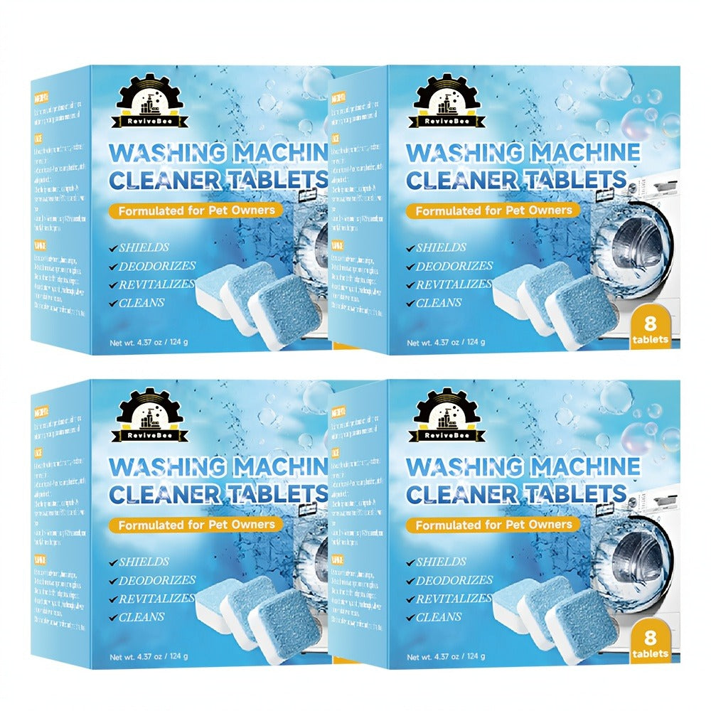 Washing Machine Cleaner Tablets Deep Cleaning Descaler for HE Front Loader Top Load Washer Septic Safe Deodorizer Removes Odor Residue Drum & Tub Seal Cleaner 16 24 32 40 Packs Bulk Value