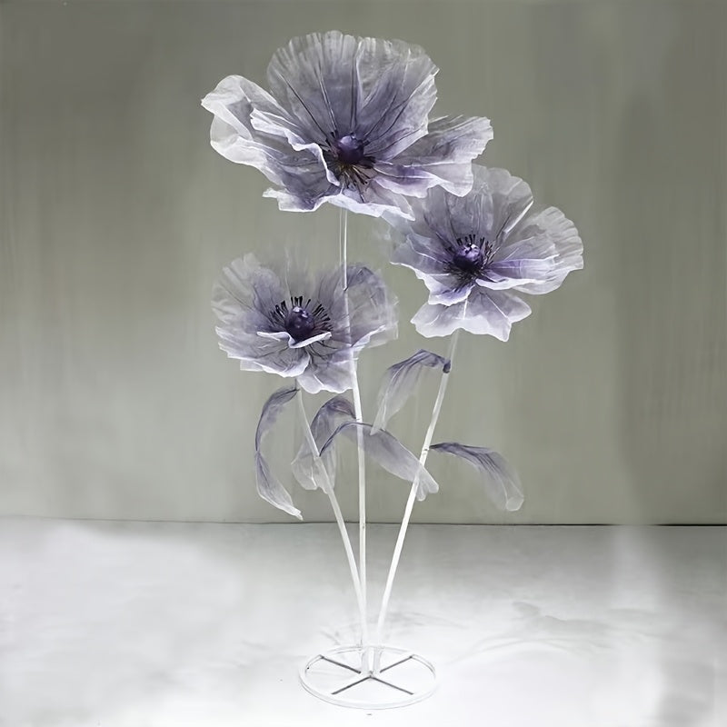 Artificial Silk Peony Flowers Giant Set of 3 Large Fake Flowers with Base & Branches for Wedding, Birthday Party, Home Decor & Window Display ¨C 8 Colors