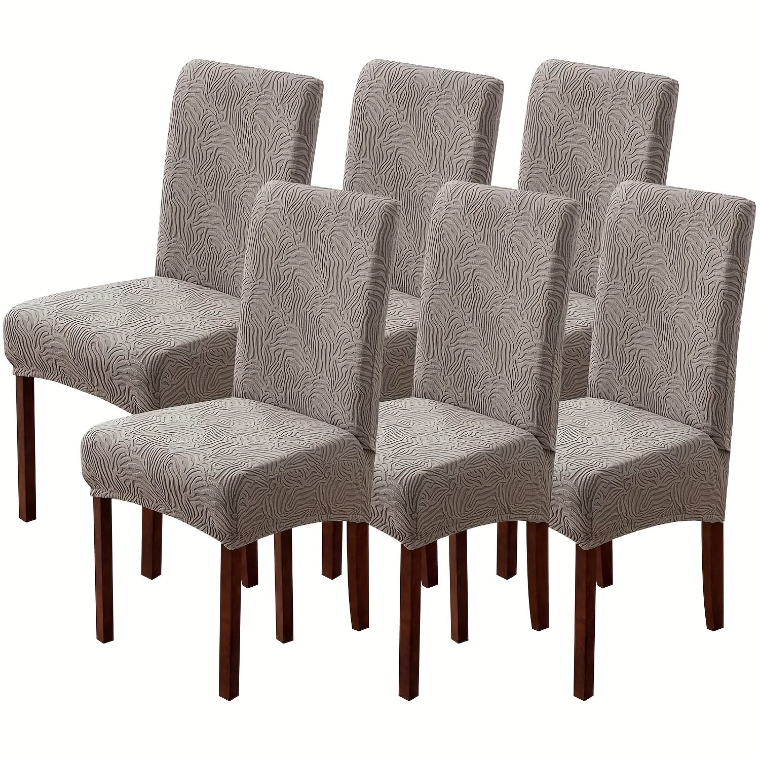 Dining Chair Covers Stretch Jacquard Slipcovers Removable Washable Chair Protector for Kitchen Hotel Restaurant Set of 4 or 6