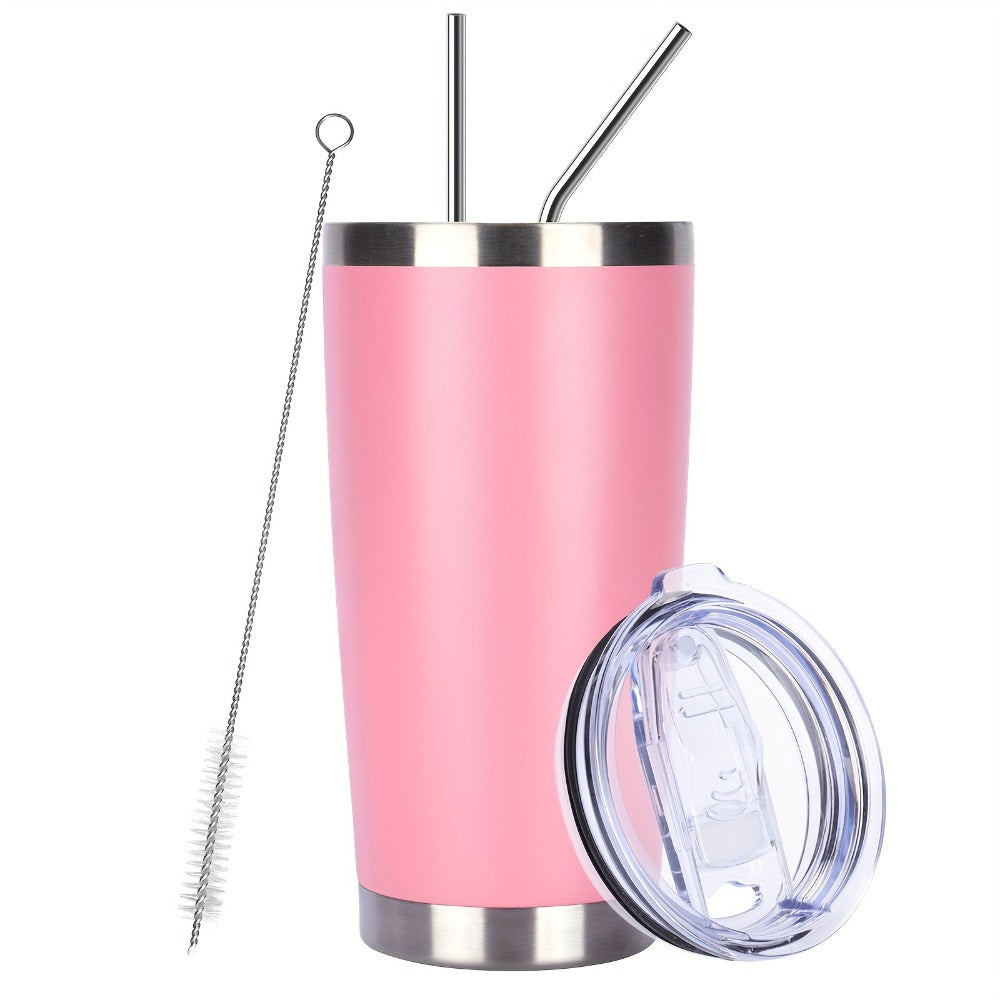 Stainless Steel Insulated Tumblers with Lid and Straw Bulk 20oz 304 Double Wall Vacuum Travel Mug for Hot Iced Coffee Drinks Water Cup Set 8pcs 12pcs 24pcs White Navy Blue Red Silver Black Mix