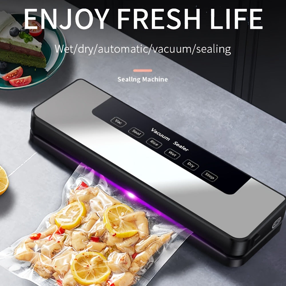 Vacuum Sealer Machine 65KPA ¨C 6-in-1 Automatic Food Sealer with 50 Bags, Dry Moist Modes, Sous Vide Compatible, Food Preservation System for Home Kitchen, Easy Clean