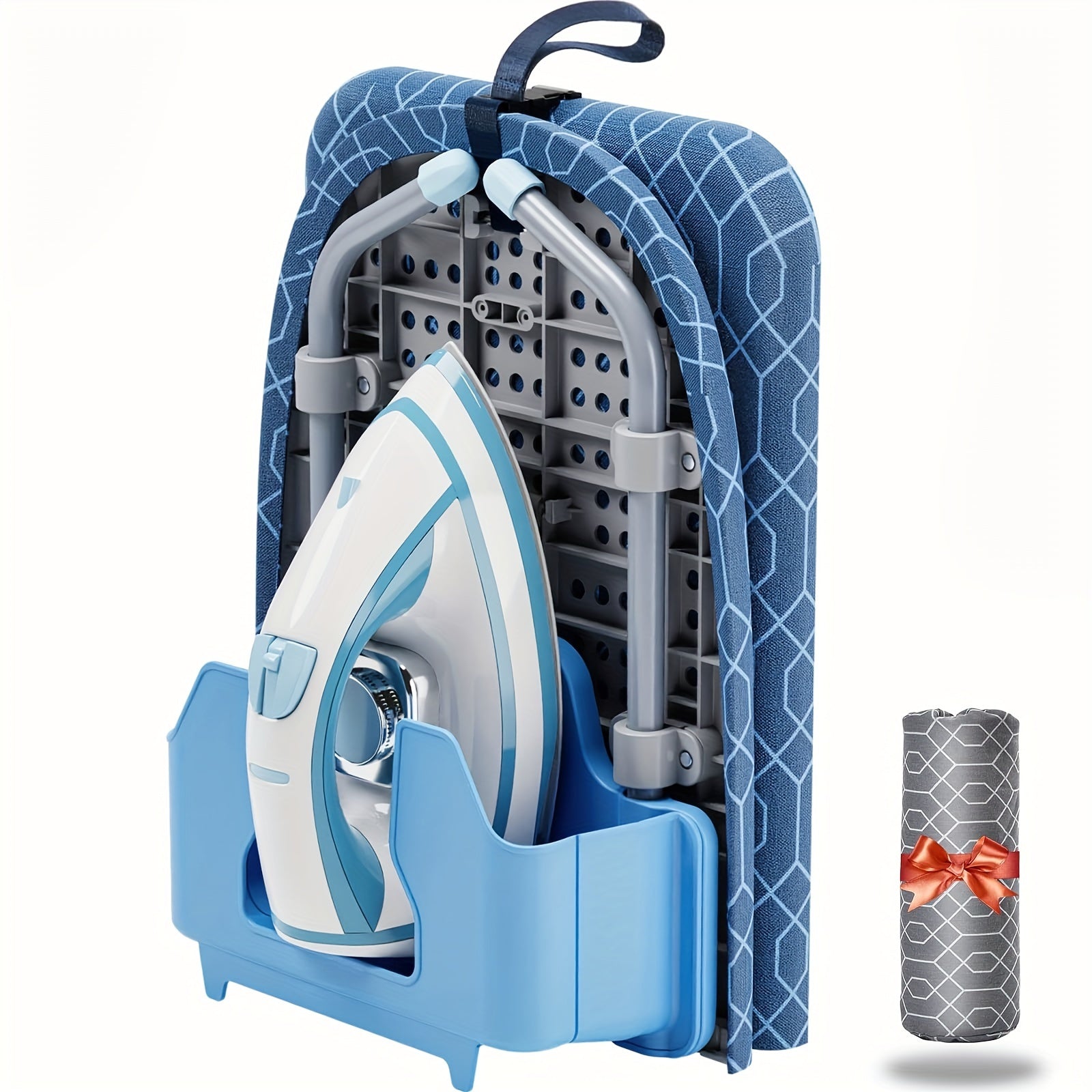 Tabletop Ironing Board Portable with Iron Holder & 2 Heat-Resistant Covers, Compact Small Ironing Board Metal Frame Non-Slip Feet for Home Travel Apartment Dorm, Space-Saving Desktop Iron Board Gift