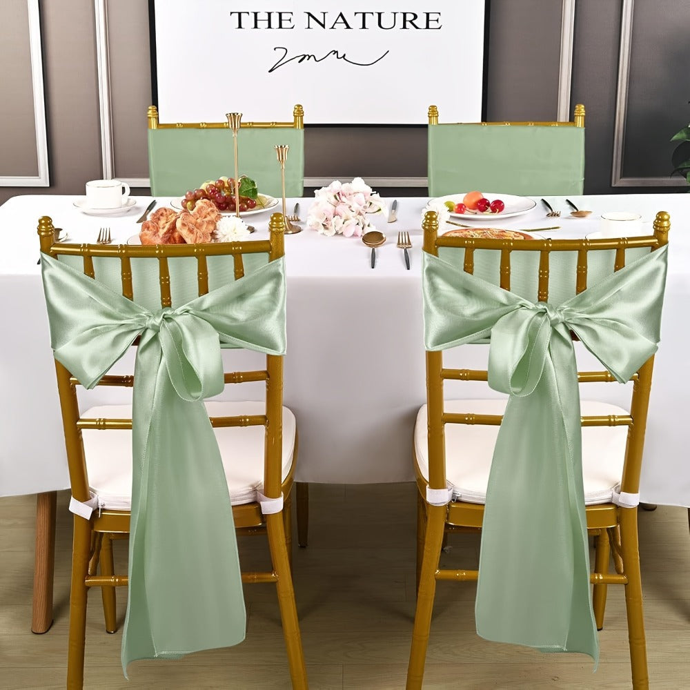 100pcs Satin Chair Sashes Bows for Wedding Banquet Party Event Decoration ¨C 13 Colors, 18¡Á275cm