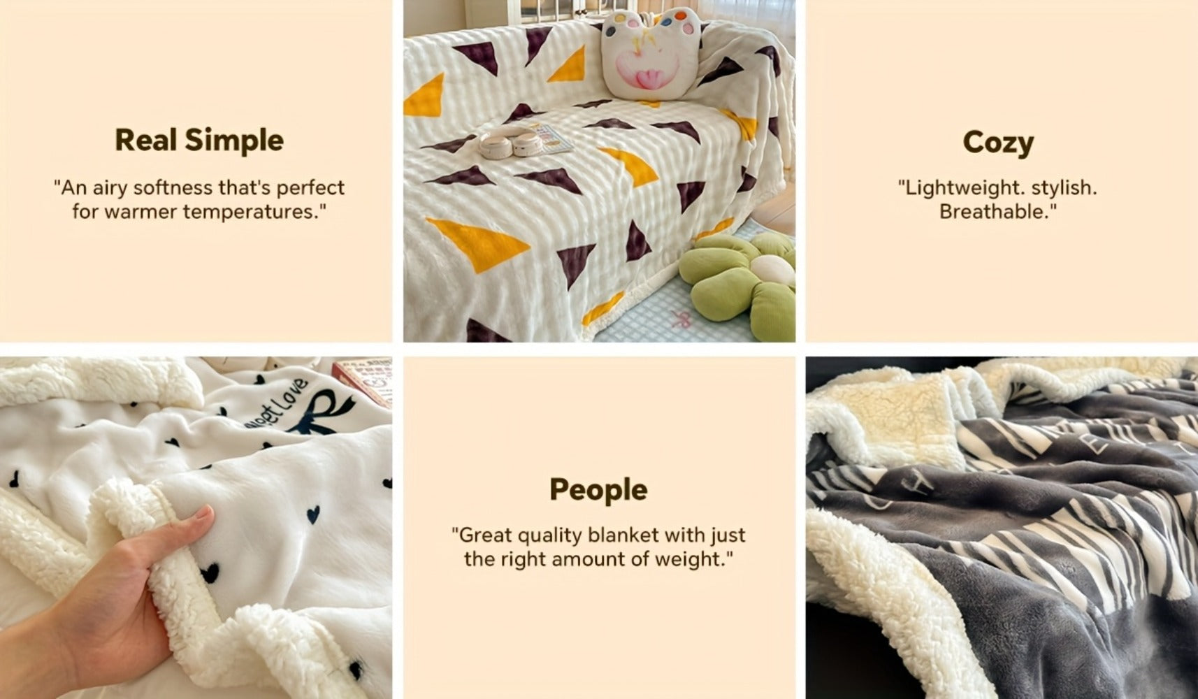400-450gsm Heavyweight Flannel Blanket ¨C Thick Warm Woven Throw for Bed, Sofa & Bedroom, Machine Washable, 16 Patterns, 4 Sizes