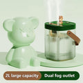 Large Humidifier 2L Smart 2-in-1 with Night Light ¨C Dual Nozzle, 3 Mist Modes, Auto Shut-Off, Dry Burn Protection, Silent Operation, Covers 215 Sq Ft, for Bedroom, Baby Room & Office (Green)