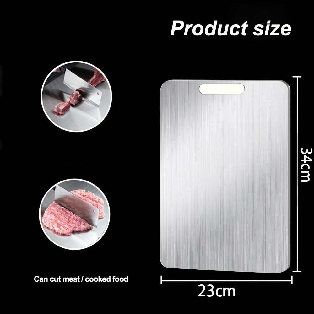 Stainless Steel Cutting Board Dual-Sided 9x13 Inch ¨C Non-Slip Kitchen Chopping Board for Meat Vegetables Fish, Compact Design for RV Small Kitchen Home Chef