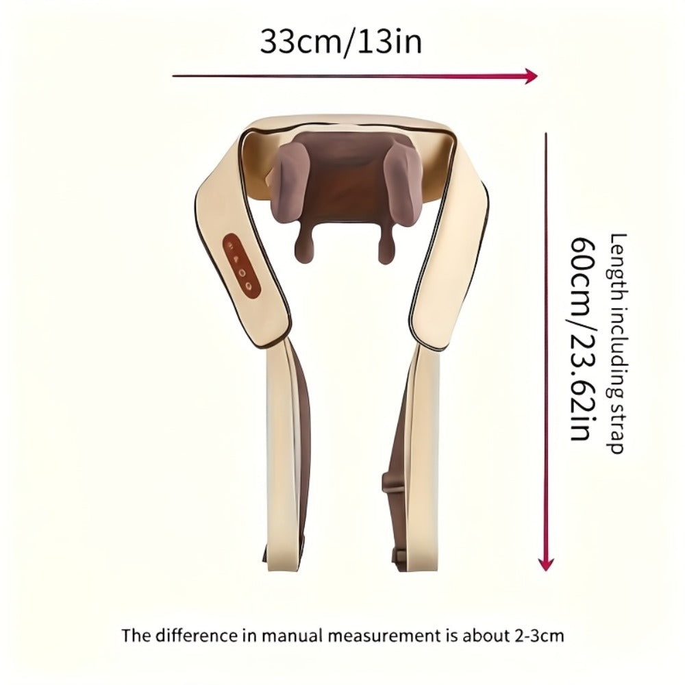 Neck Massager Shiatsu with Heat ¨C 6-Node Deep Kneading Wireless Massager for Neck, Shoulders & Trapezius Muscles | Hands-Free Electric Neck & Shoulder Massager with Heating Function