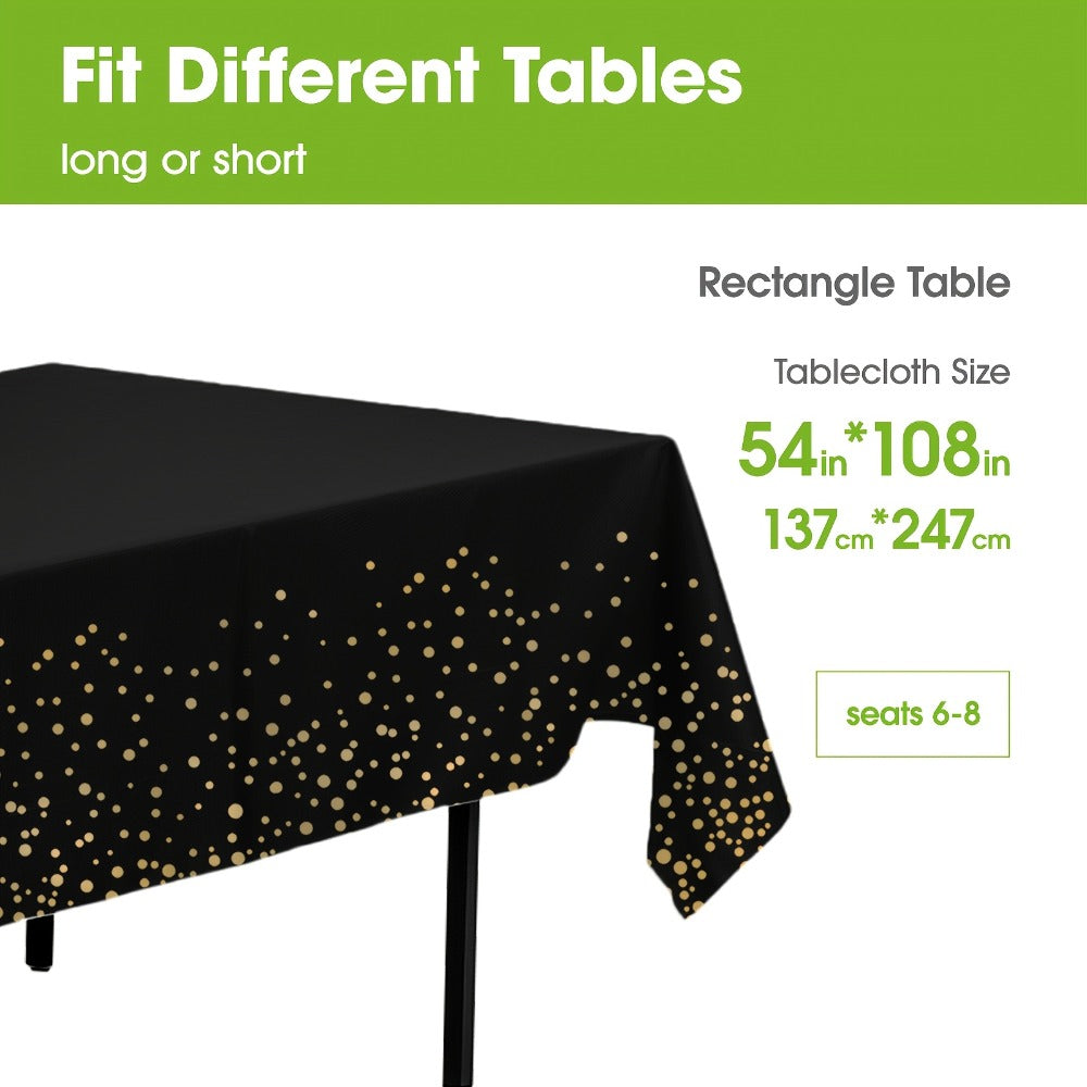 Disposable Tablecloths 54x108 Inch Rectangle Plastic Table Cover PEVA Waterproof Party Table Cloth 6 Pack for Birthday Picnic Holiday