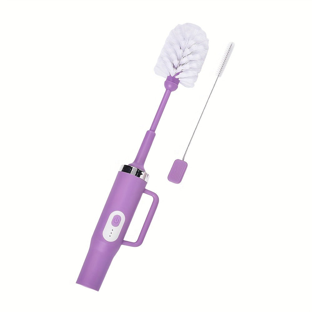 Electric Cup Scrubber Bottle Brush Cleaner ¨C 2-Speed IPX6 Waterproof, Type-C Rechargeable, Deep Cleans 40oz Mugs, Tumblers & Hydration Bottles, Long Straw Brush Included, Wall Mount Storage, Kitchen Cleaning Tool