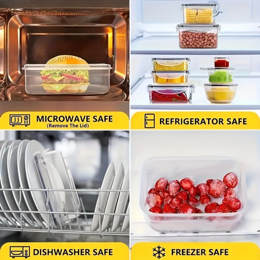 Food Storage Containers with Lids - Airtight Plastic Container Set for Kitchen Pantry Organization, Easy-Lock Leak-Proof Design, BPA-Free Meal Prep Containers with Labels and Markers, Available in 12, 24 or 48 Piece Sets for Pantry, Travel and Outdoor Use