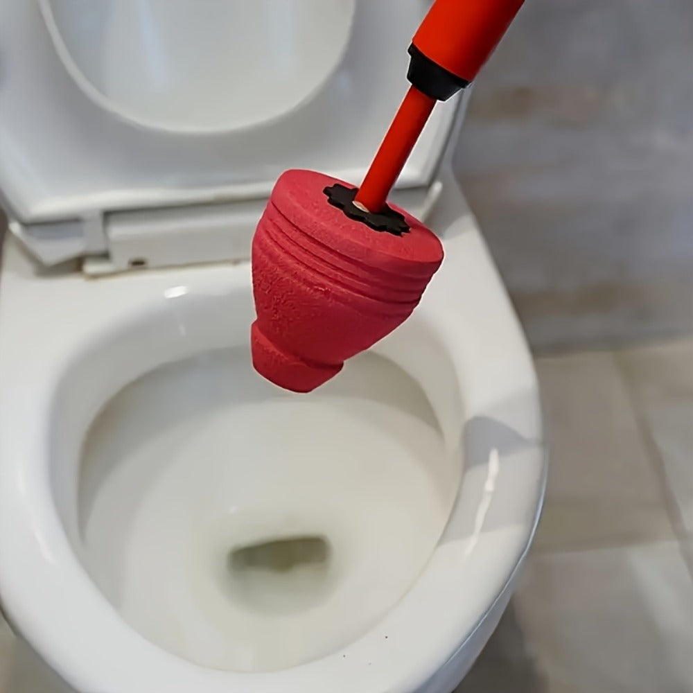 Toilet Plunger Heavy-Duty Air Pressure Drain Cleaner - Pipe Unclogger with Ergonomic Handle, Suction Cup Clog Remover for Toilet Sink Shower Bathtub, Efficient Bathroom Unclogging Tool, 1pc