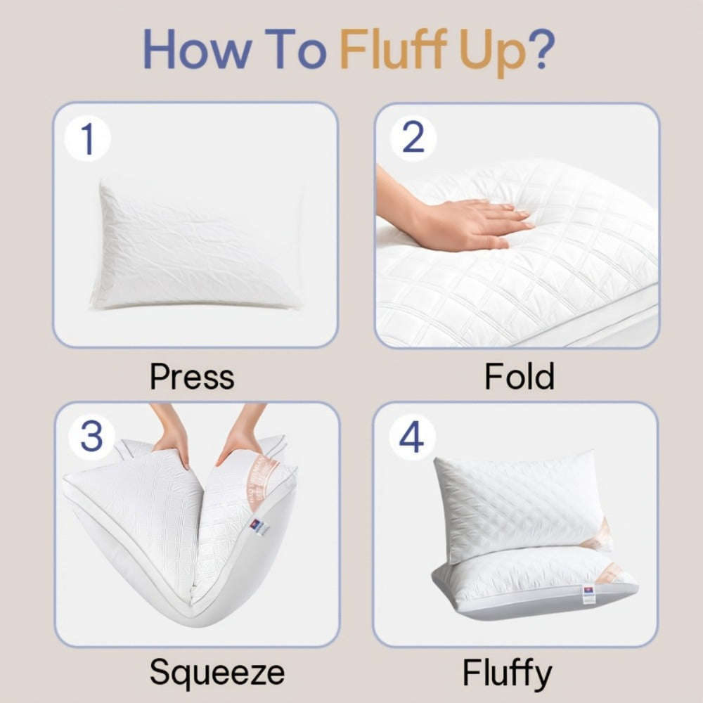Queen Size Pillows for Side Sleepers ¨C 800g Heavyweight Hotel Collection, Hypoallergenic Down Alternative, Ultra-Plush & Resilient, Machine Washable 20x30 Inches ¨C Available in 1, 2 & 4 Pack (White/Gray)