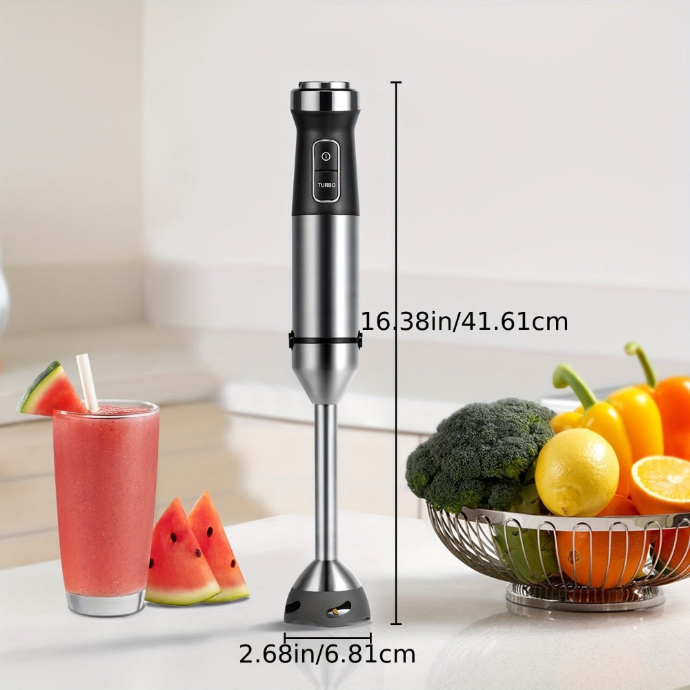 Immersion Blender Handheld 6-in-1 & 7-in-1 1000W 20-Speed Turbo ¨C Titanium Blades BPA-Free with Dough Hooks Egg Beater Whisk Beaker & Chopper | Scratch-Resistant Hand Blender Kitchen Appliance