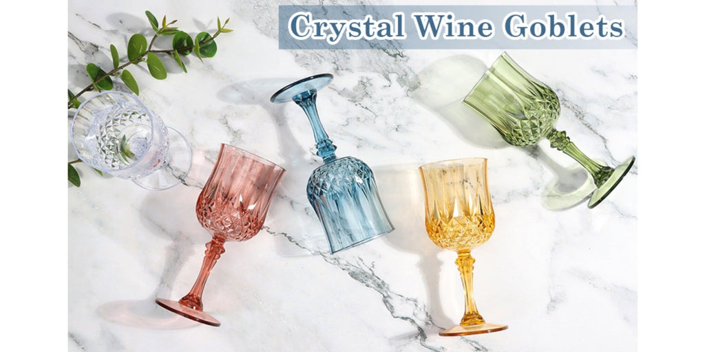 48pcs Shatterproof Plastic Wine & Champagne Glasses Set - 7oz Unbreakable Vintage Goblets Crystal Finish Reusable Cups for Parties Weddings Outdoor Events